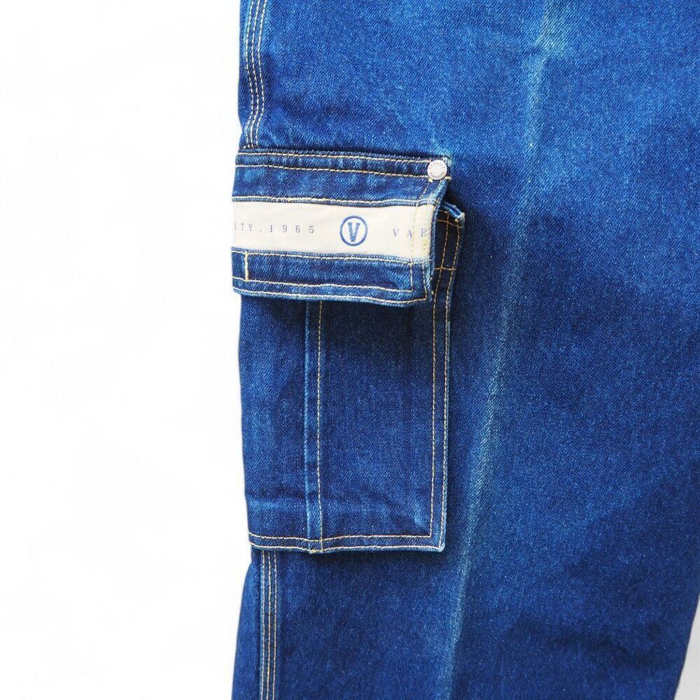 Varcity Vintage 90s Y2K Cargo Heavy Denim Hip Hop / Skate Baggy Jeans Men's 32 - Picture 10 of 14